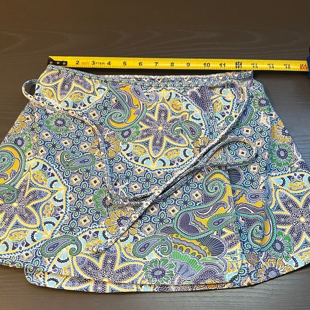 Source Unknown Blue and Yellow Paisley Swim Coverup